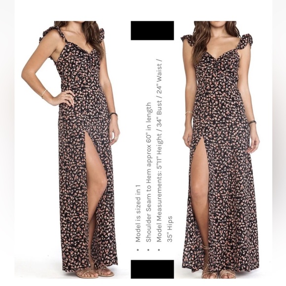 FLYNN SKYE Bardot Floral Maxi Dress Size 1 - Picture 3 of 9